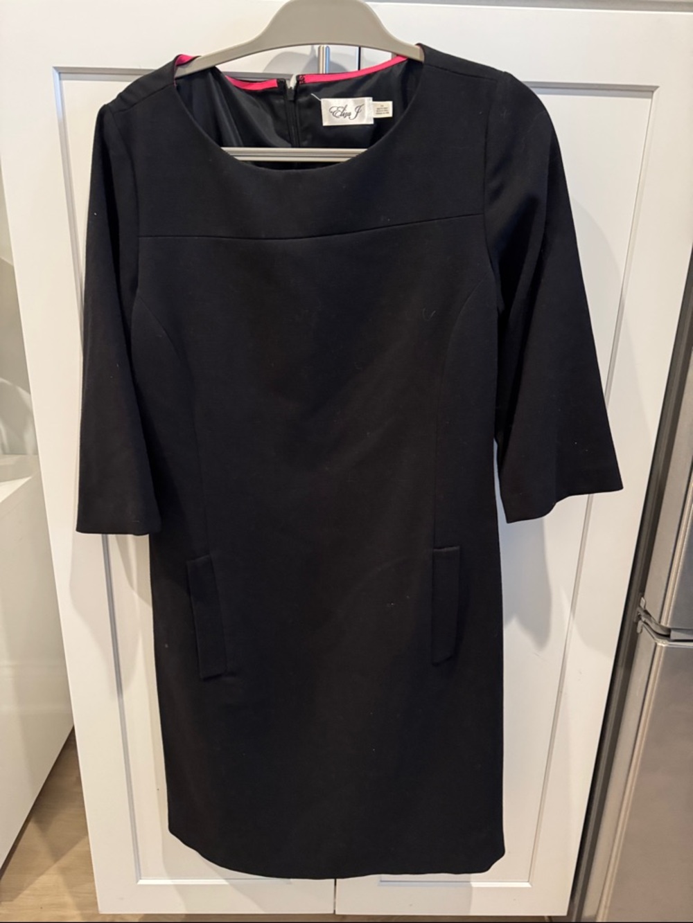 Eliza J Black Dress with Pink Trim